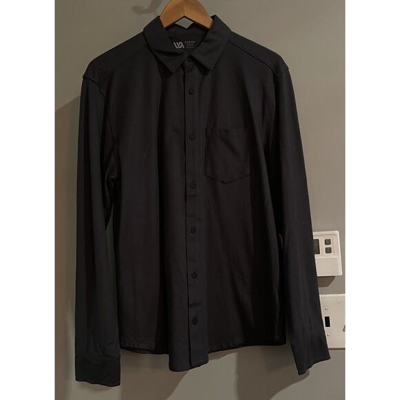 VRST Shirt Soft Stretch Long‎ Sleeve Wicking Anti Odor Button Up Medium New - Picture 1 of 9